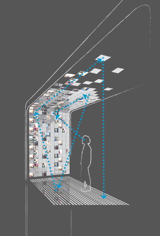 Illustration zeigt Frame mit integrierten Spiegelelementen zum Thema Volumen